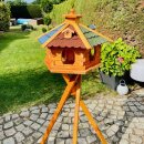 DARLUX Vogel Futter XL Futterstelle Holz Vogelhaus+...