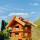 DARLUX Rechteckige Vogelvilla XL Doppelstock Vogelhaus aus Holz Braun/ Rot