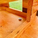 DARLUX Rechteckige Vogelvilla XL Doppelstock Vogelhaus + Ständer Holz Braun/ Rot Garten Vogelfutterhaus Wetterfest