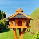 DARLUX Vogel Futter Haus L Sechseck Holz Vogelhaus Futterstelle Braun/ Schwarz