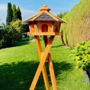 DARLUX Vogel Futter Haus L Sechseck Holz Vogelhaus +...