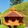 DARLUX Vogel Futter Haus XL Sechseck Holz Vogelhaus Futterstelle Braun/ Rot Garten Vogelfutterhaus Wetterfest
