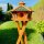 DARLUX Vogel Futter Haus L Sechseck Holz Vogelhaus + Ständer Braun/ Grün