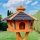 DARLUX Vogel Futter Haus XL Sechseck Holz Vogelhaus Futterstelle Braun/ Schwarz Garten Vogelfutterhaus Wetterfest