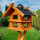 DARLUX Rechteckige Vogelvilla XL Doppelstock Vogelhaus aus Holz Braun/ Schwarz