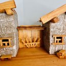 DARLUX Weihnachts-Holz Krippe Dekoration Handgefertigt Holzschnitzerei