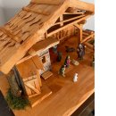 DARLUX Weihnachts-Holz Krippe + Figuren Dekoration Handgefertigt Holzschnitzerei