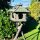 DARLUX Vogelfutterhaus XL Sechseck Vogelhaus + Ständer Futterstelle Braun/ Grün Garten Vogelfutterhaus Wetterfest