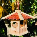 DARLUX Sechseck Holz Vogel Futter Haus L Futterstelle...