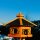 DARLUX Vogelfutterhaus XL Sechseck Vogelhaus Holz Futterstelle Braun/ Schwarz Garten Vogelfutterhaus Wetterfest