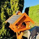 DARLUX Rechteckiges Vogel Futter Haus XL Futterstelle Vogelhaus Braun/ Schwarz Vogelfutterhaus Wetterfest
