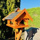 DARLUX Rechteckiges Vogel Futter Haus XL Futter-Vogelhaus+Ständer Braun/Schwarz