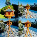 DARLUX Vogelfutterhaus XL Sechseck Vogelhaus Futterstelle...
