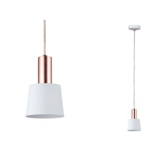 Paulmann 796.56 Deckenleuchte Haldar E14 Hänge Lampe max 20W Weiß, Kupfer matt