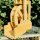 DARLUX Garten-Deko Holz Wasserrad L mit Rinne , Wasserspiel, Wassermühle , Gartendekoration, Deko Kaskade, Höhe 42 cm Natur