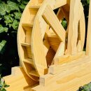 DARLUX Garten-Deko Holz Wasserrad XL mit Rinne , Wasserspiel, Wassermühle , Gartendekoration, Deko Kaskade, Höhe 59 cm Natur