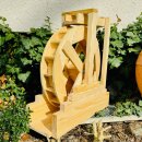 DARLUX Garten-Deko Holz Wasserrad XL mit Rinne , Wasserspiel, Wassermühle , Gartendekoration, Deko Kaskade, Höhe 59 cm Natur