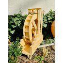 DARLUX Garten-Deko Holz Wasserrad XL mit Rinne , Wasserspiel, Wassermühle , Gartendekoration, Deko Kaskade, Höhe 59 cm Natur