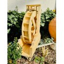 DARLUX Garten-Deko Holz Wasserrad XL mit Rinne , Wasserspiel, Wassermühle , Gartendekoration, Deko Kaskade, Höhe 59 cm Natur