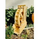 DARLUX Garten-Deko Holz Wasserrad XL mit Rinne , Wasserspiel, Wassermühle , Gartendekoration, Deko Kaskade, Höhe 59 cm Natur