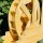 DARLUX Garten-Deko Holz Wasserrad XL mit Rinne , Wasserspiel, Wassermühle , Gartendekoration, Deko Kaskade, Höhe 59 cm Natur
