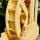 DARLUX Garten-Deko Holz Wasserrad XL mit Rinne , Wasserspiel, Wassermühle , Gartendekoration, Deko Kaskade, Höhe 59 cm Natur