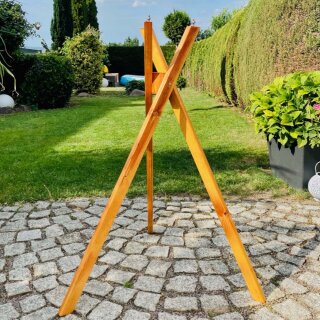 DARLUX Massiver Vogelhausständer von M -XL, Holz Dreibeinständer Braun
