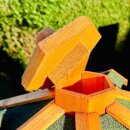DARLUX Ersatz Holz Deckel für Sechseck-XL-Vogelhäuser u. Vogelvilla, Holz Braun