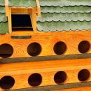 DARLUX 3 Etagen Taubenhaus XXL, Nistkasten für Tauben, Holz Taubenschlag Grün