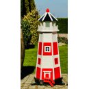 DARLUX Deko Holz Sechseck Leuchtturm XL Rot/ Weiß...