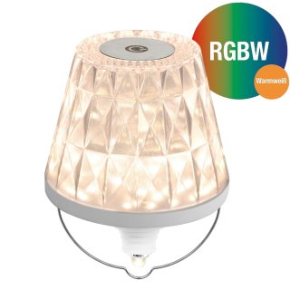 LED AKKU Flaschenlampe Lamprusco Cristal I Tischleuchte für innen & außen I RGBW ITouch Dimmbar I IP54 I USB-C Ladekabel