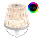 LED AKKU Flaschenlampe Lamprusco Cristal I Tischleuchte für innen & außen I RGBW ITouch Dimmbar I IP54 I USB-C Ladekabel