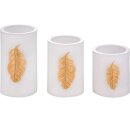 3er Set Pauleen 48248 LED Golden Feather Echtwachskerze...