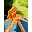 DARLUX Vogelfutterhaus I Futterstelle I Sechseck Vogelhaus I aus Holz I Braun/ Blau I Garten I Vogelfutterhaus I Wetterfest
