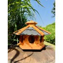 DARLUX Vogelfutterhaus I Futterstelle I Sechseck Vogelhaus I aus Holz I Braun/Schwarz IGarten I Vogelfutterhaus I Wetterfest