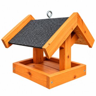 DARLUX Rechteckiges Vogelhaus zum Aufhängen oder Aufstellen Braun/Schwarz Holz
