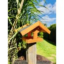 DARLUX Rechteckiges Vogelhaus zum Aufhängen oder Aufstellen Braun/Schwarz Holz