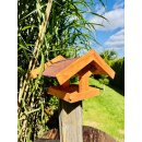 DARLUX Rechteckiges Vogelhaus zum Aufhängen oder Aufstellen Braun/Rot Holz
