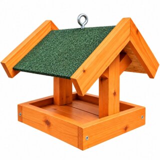 DARLUX Rechteckiges Vogelhaus zum Aufhängen oder Aufstellen Braun/Grün Holz