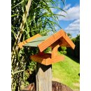 DARLUX Rechteckiges Vogelhaus zum Aufhängen oder Aufstellen Braun/Grün Holz