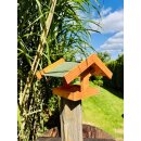 DARLUX Rechteckiges Vogelhaus zum Aufhängen oder Aufstellen Braun/Grün Holz