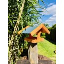 DARLUX Rechteckiges Vogelhaus zum Aufhängen oder Aufstellen Braun/Blau Holz