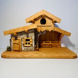 DARLUX Weihnachts- Holz Krippe Dekoration Handgefertigt Holzschnitzerei Jahreszeitliche Dekoration