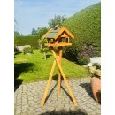 DARLUX Rechteckiges Vogel Futter Haus Holz Vogelhaus + Ständer Braun / Grün