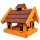 DARLUX Rechteckiges Vogel Futter Haus  Futterstelle Holz Vogelhaus Braun / Rot