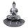 Eglo 41104 Buddha Figur sitzend Design Dekoration Meditation Silber