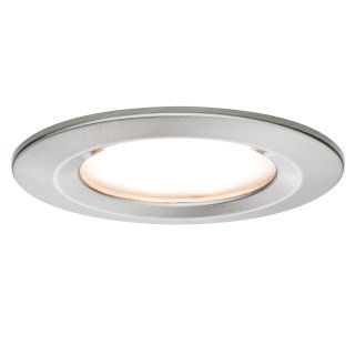 Paulmann 938.71 LED Coin Einbaustrahler Leuchtmittel 6,8W Lampe Eisen gebürstet IP44 Dimmbar Warmweiss