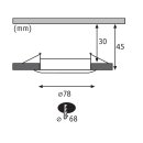 Paulmann 938.71 LED Coin Einbaustrahler Leuchtmittel 6,8W Lampe Eisen gebürstet IP44 Dimmbar Warmweiss