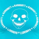 BANKROTT Design Damen T-Shirt Totenkopf groß - weiß auf türkisblau