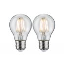 Paulmann 284.75 2er Set LED Filament Leuchtmittel 4W Lampe E27 Klar Warmweiß